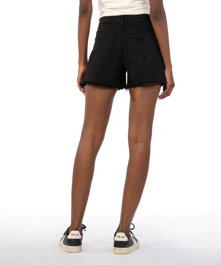 The Jane High Rise Long Denim Short - Black